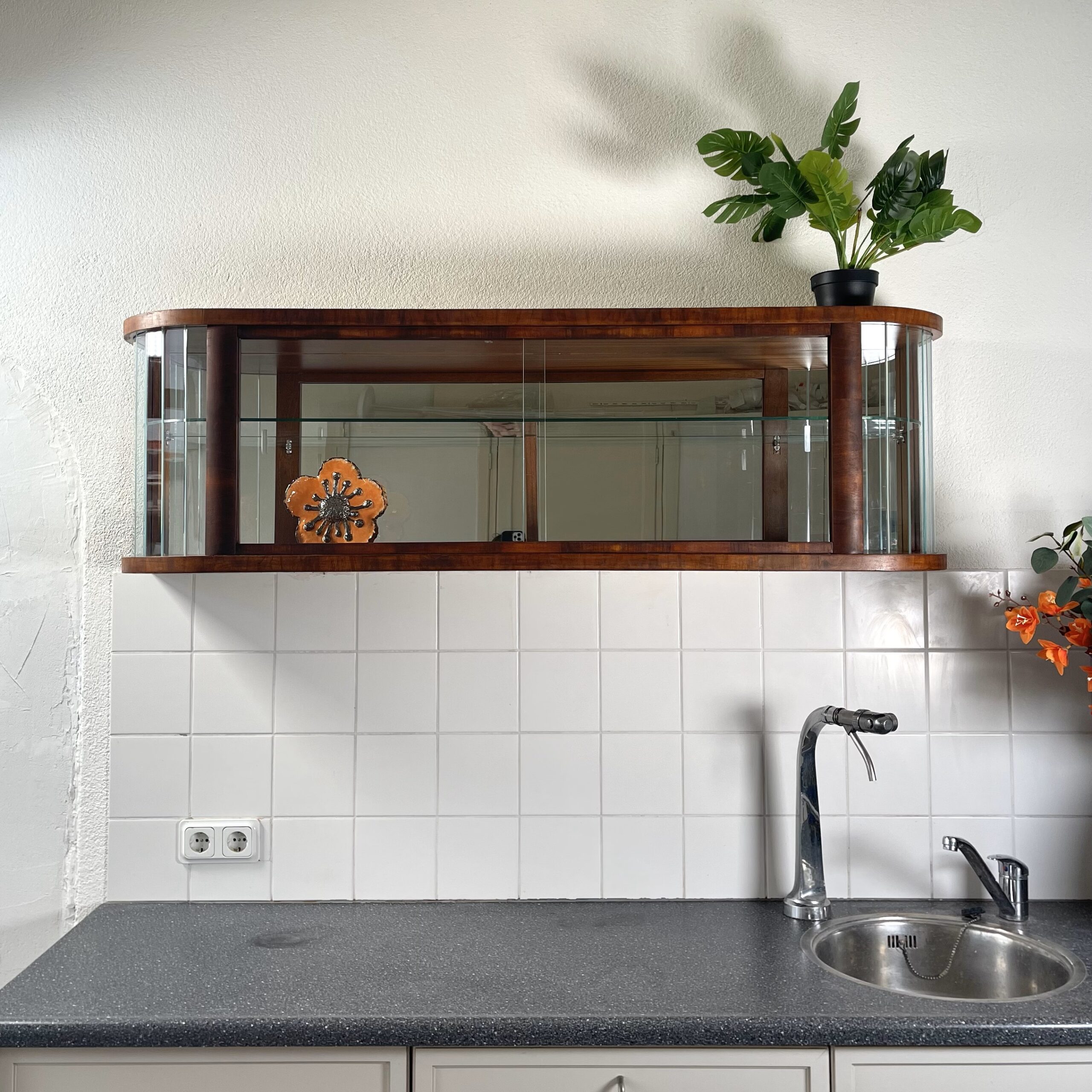 Hangvitrine Annabel, Art deco stijl bovenkastje - Afbeelding 2