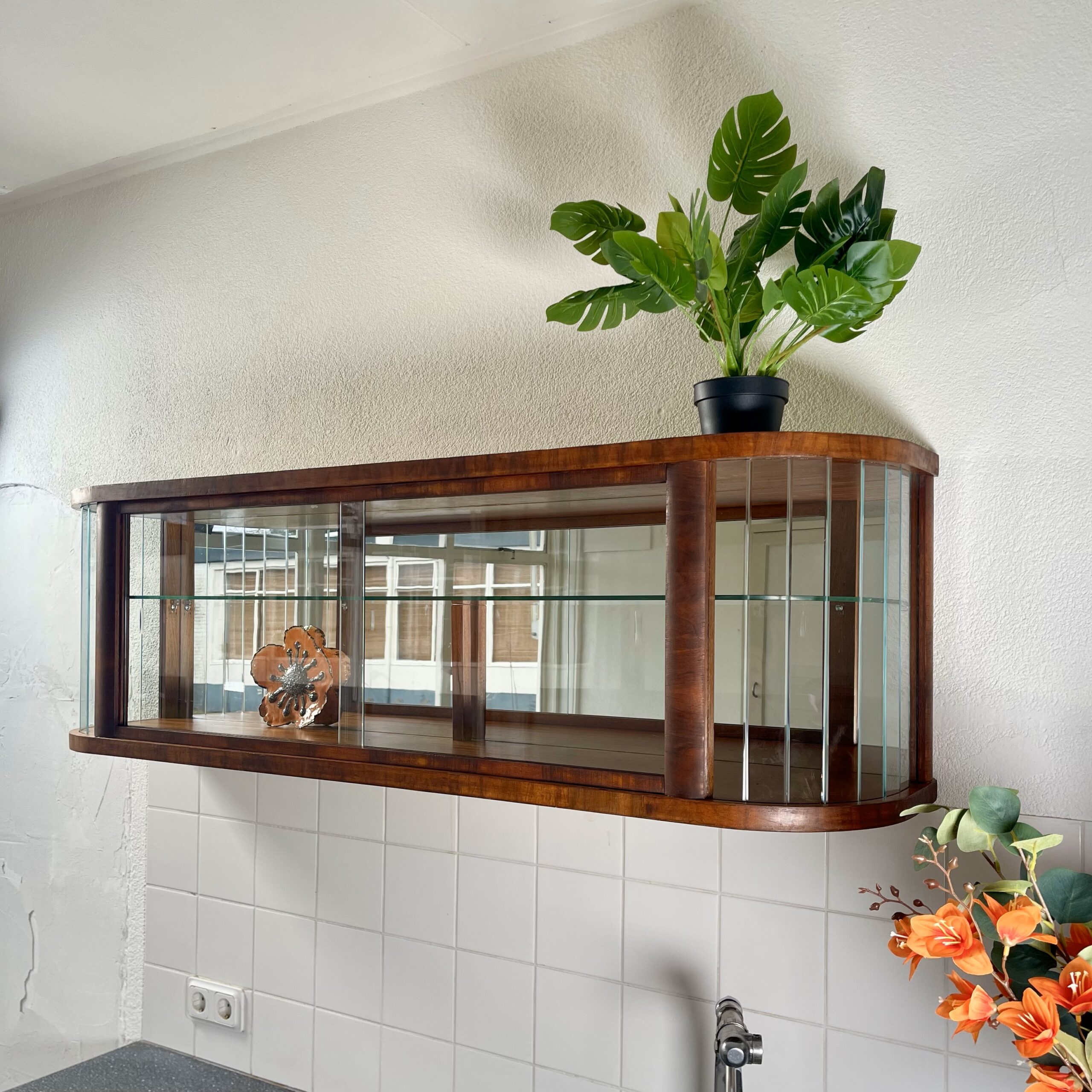Hangvitrine Annabel, Art deco stijl bovenkastje - Afbeelding 3