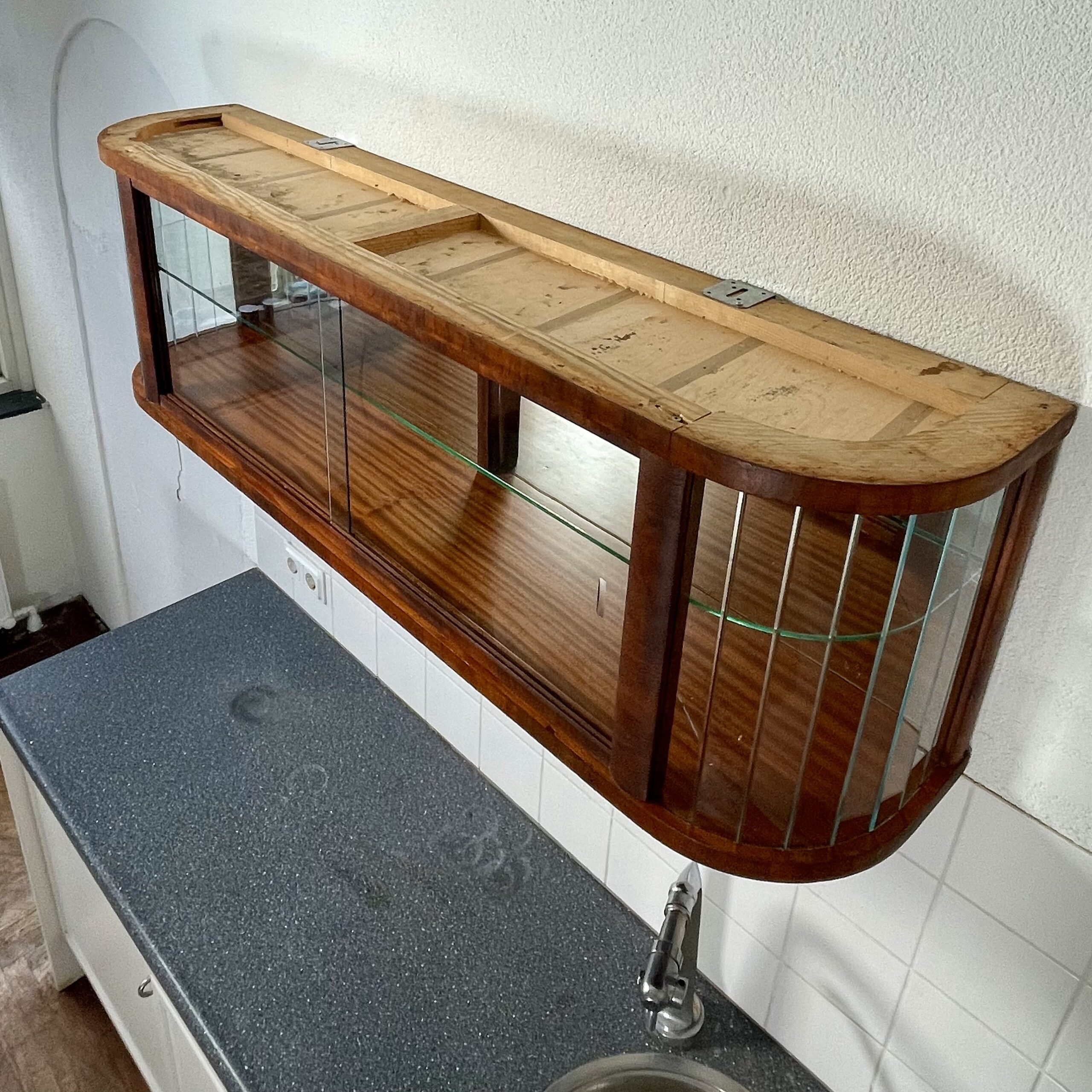 Hangvitrine Annabel, Art deco stijl bovenkastje - Afbeelding 8