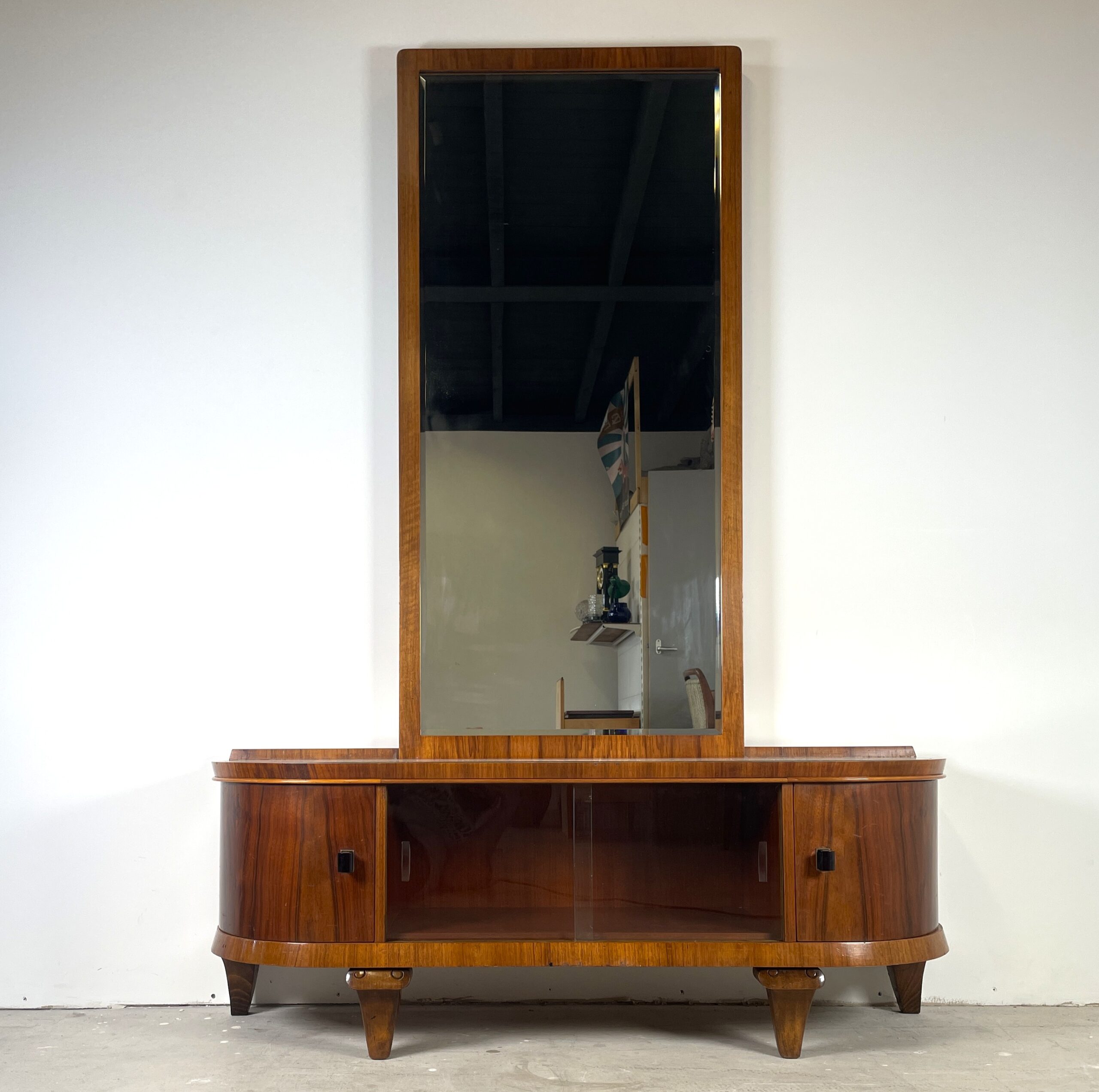 Garderobespiegel met onderkast in art deco stijl - Afbeelding 3