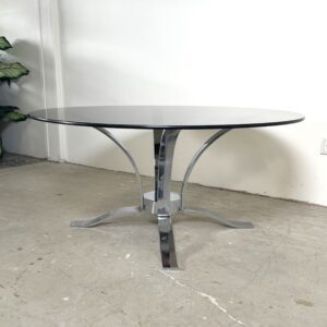 Vintage chroom met rookglas salontafel