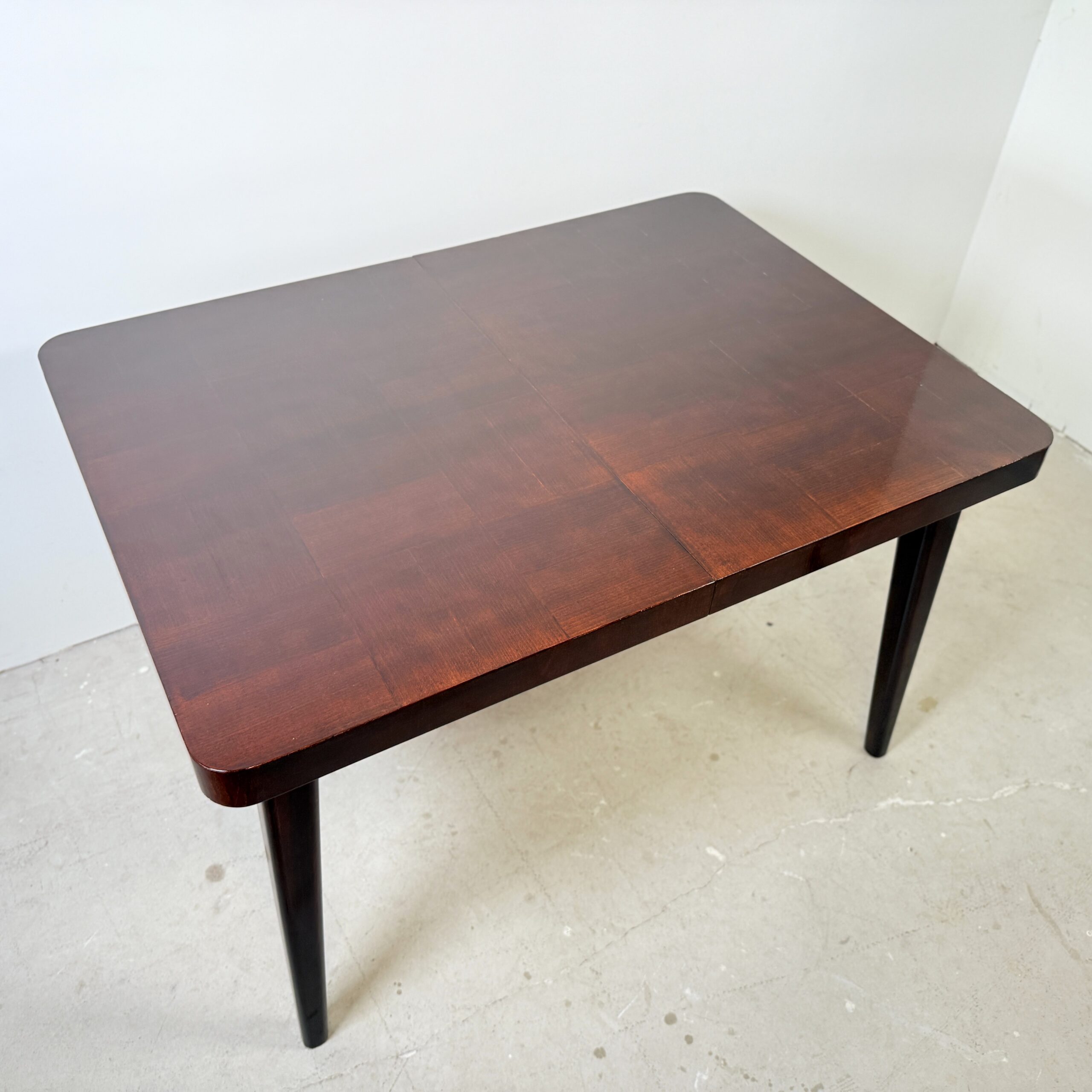 Uitschuifbare eettafel Halabala, dambord patroon blad - Afbeelding 10