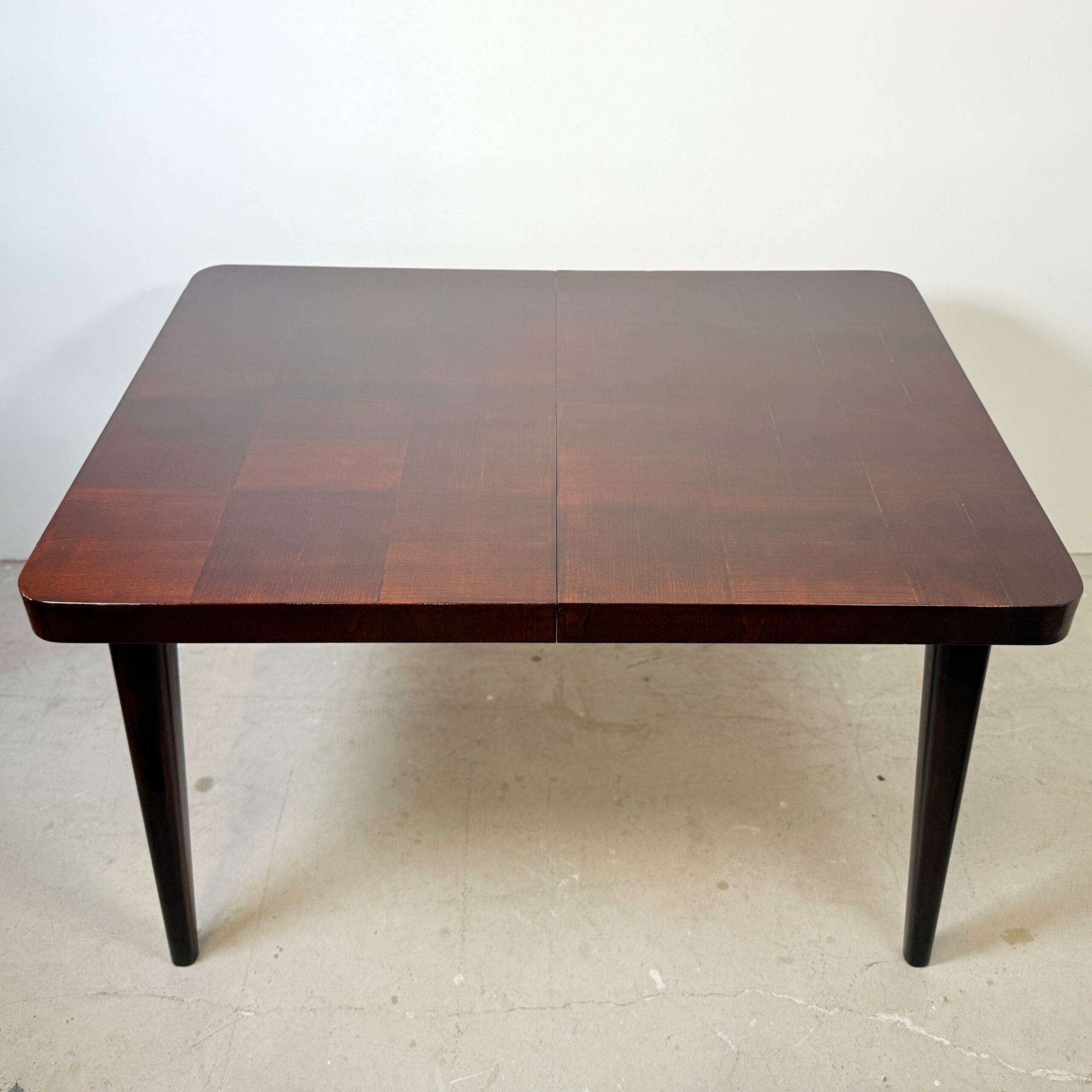 Uitschuifbare eettafel Halabala, dambord patroon blad - Afbeelding 2