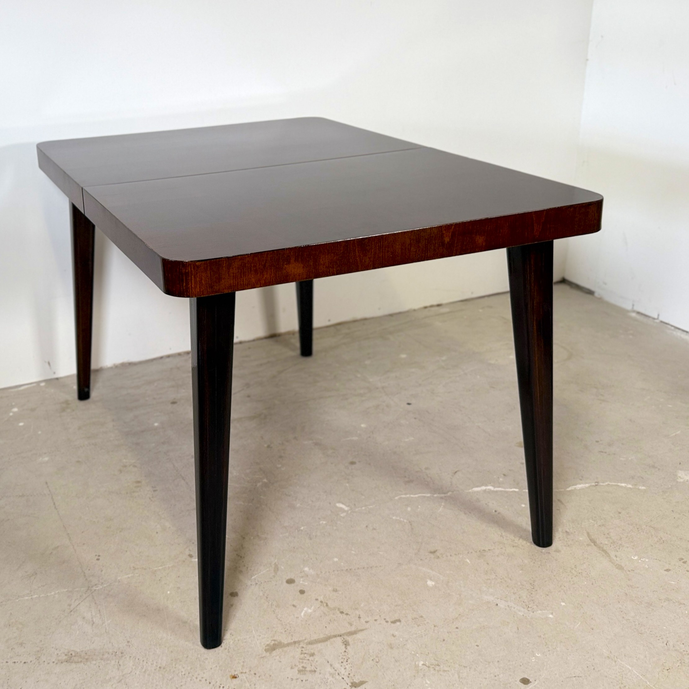 Uitschuifbare eettafel Halabala, dambord patroon blad - Afbeelding 3