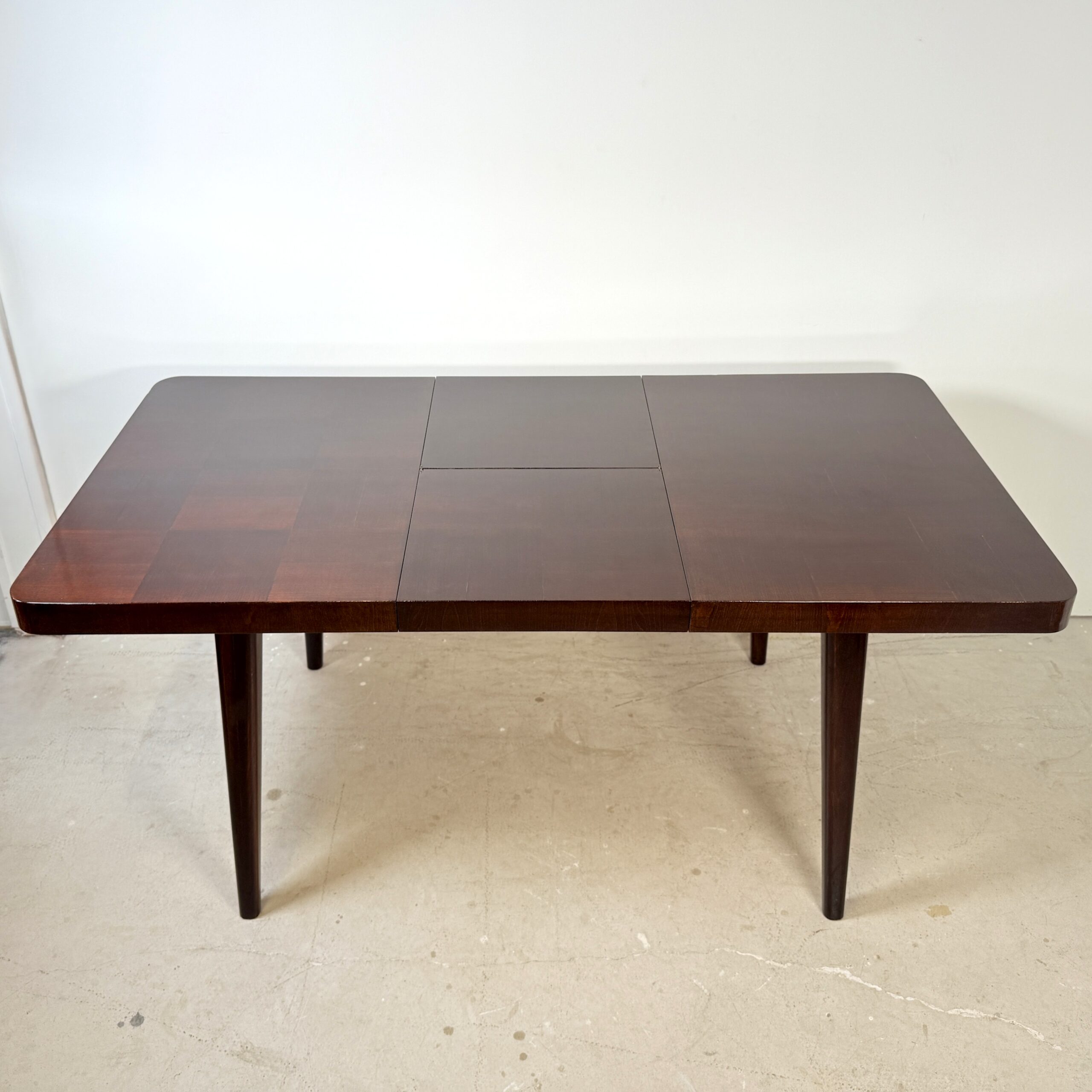 Uitschuifbare eettafel Halabala, dambord patroon blad - Afbeelding 5