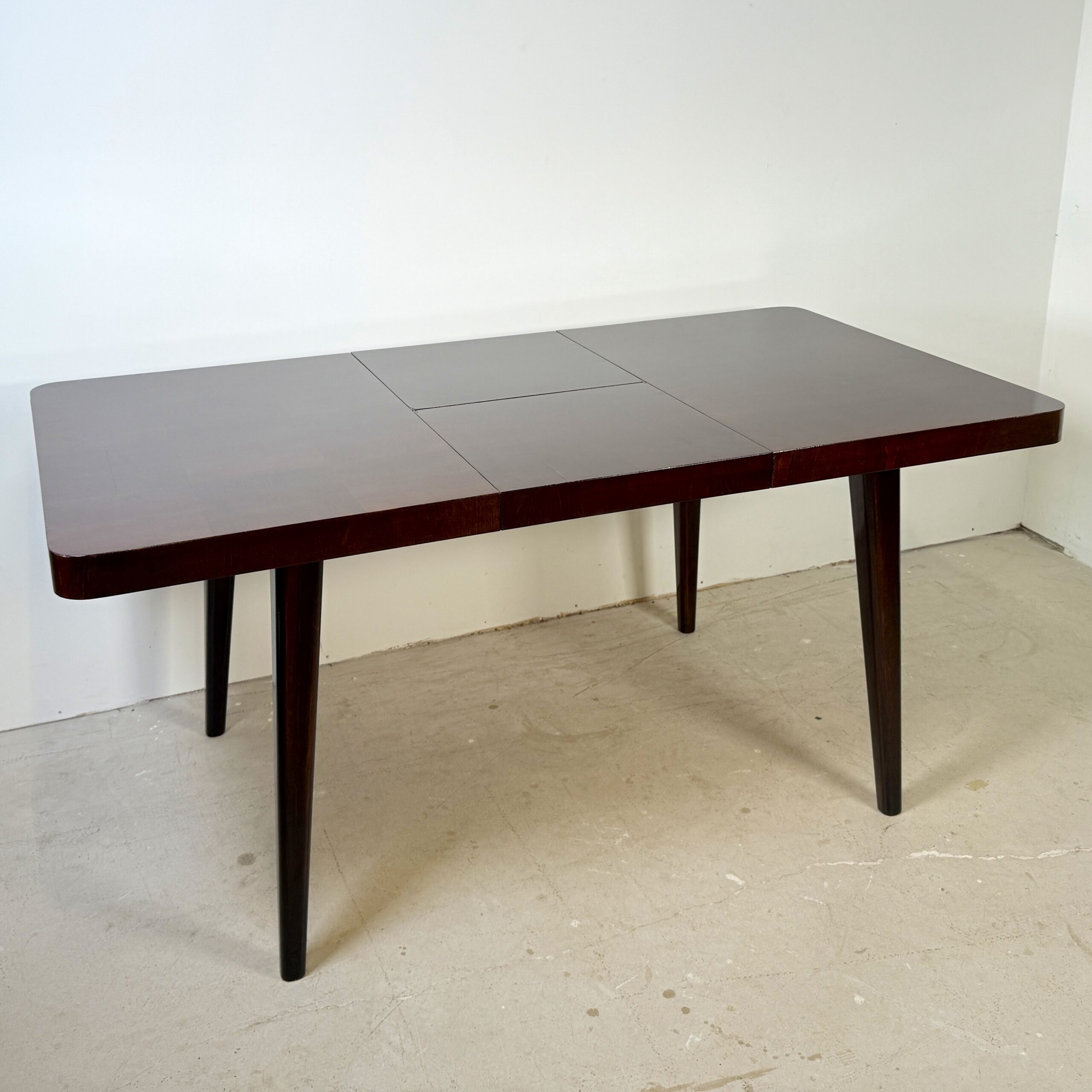 Uitschuifbare eettafel Halabala, dambord patroon blad - Afbeelding 6