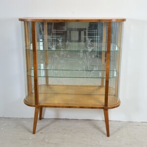 Stijlvolle art-deco vitrine “Pauline” met bloemgravure