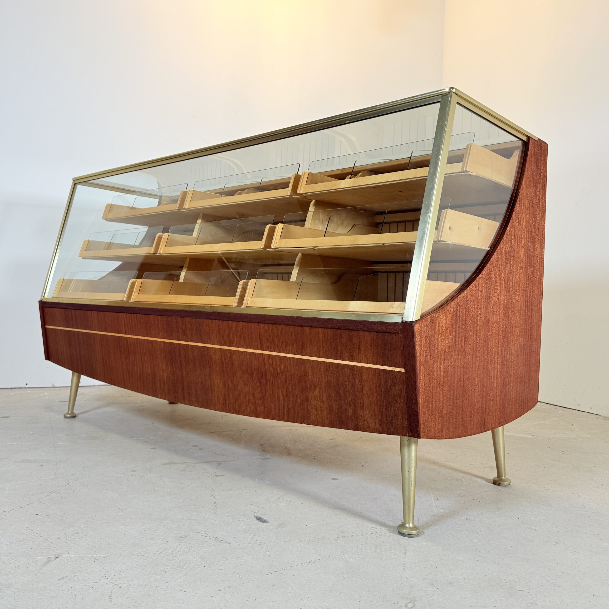 Vintage teak toonbank met 9 lades, A. Ahlström