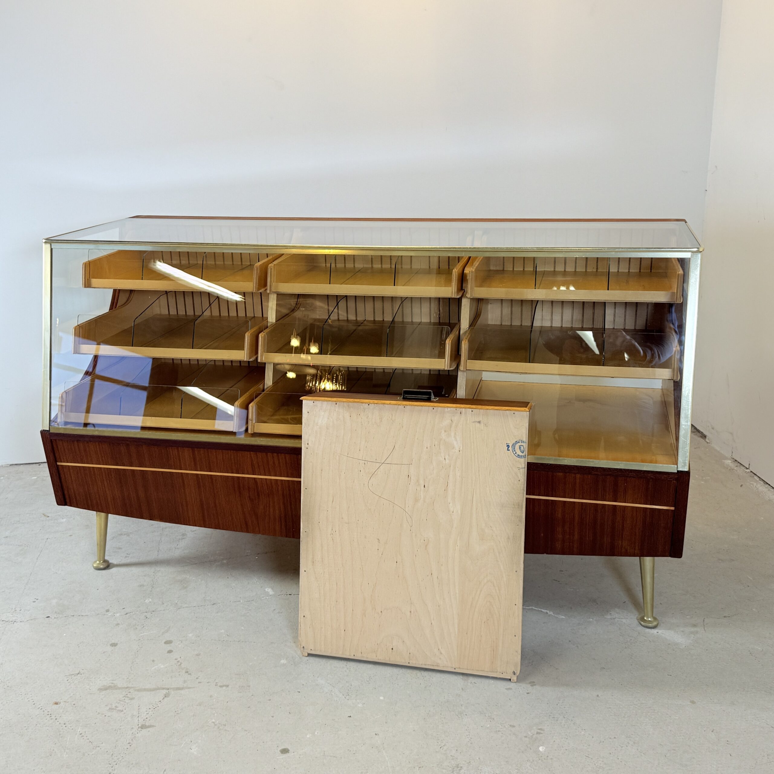Vintage teak toonbank met 9 lades, A. Ahlström - Afbeelding 15