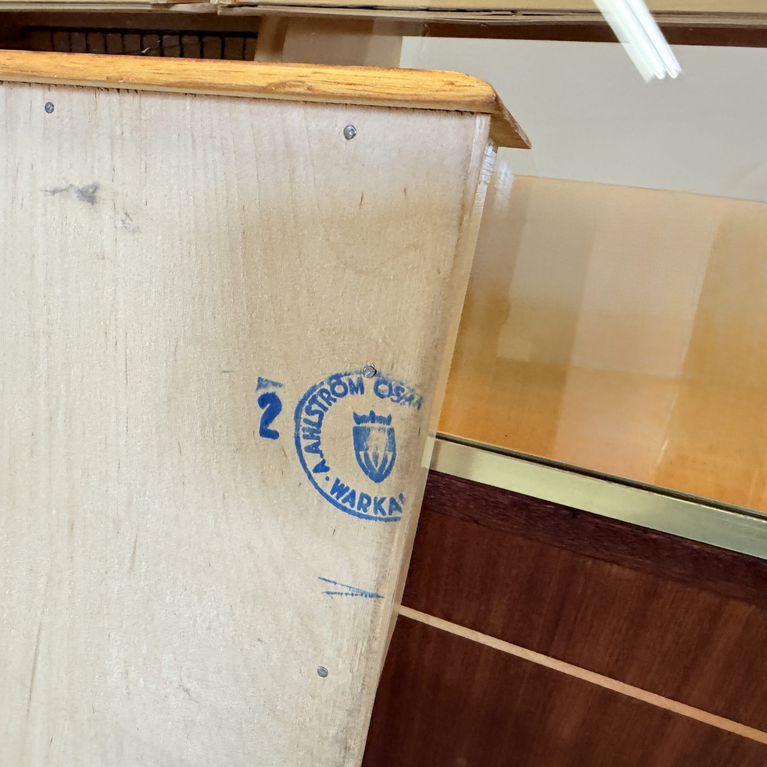 Vintage teak toonbank met 9 lades, A. Ahlström - Afbeelding 16