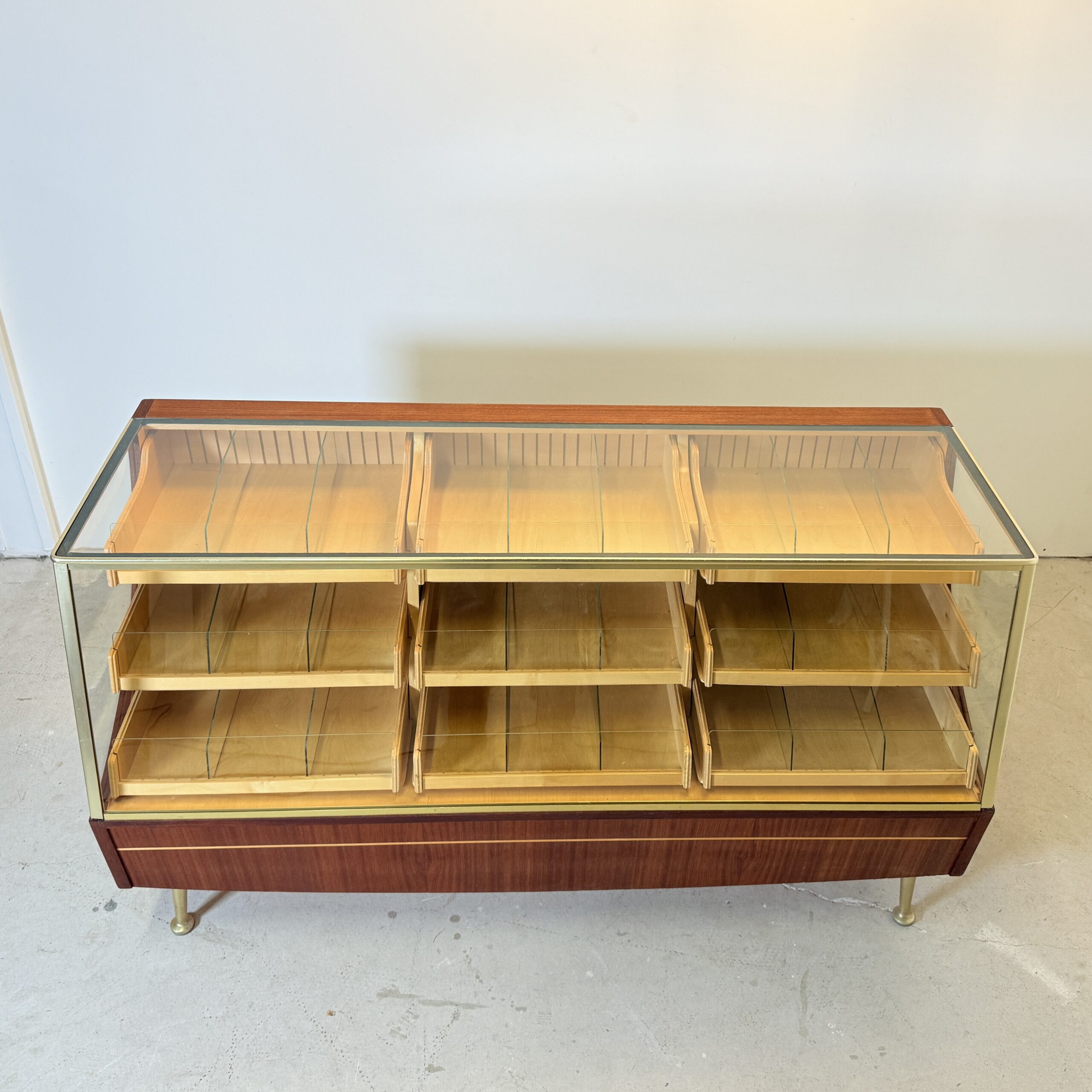 Vintage teak toonbank met 9 lades, A. Ahlström - Afbeelding 3