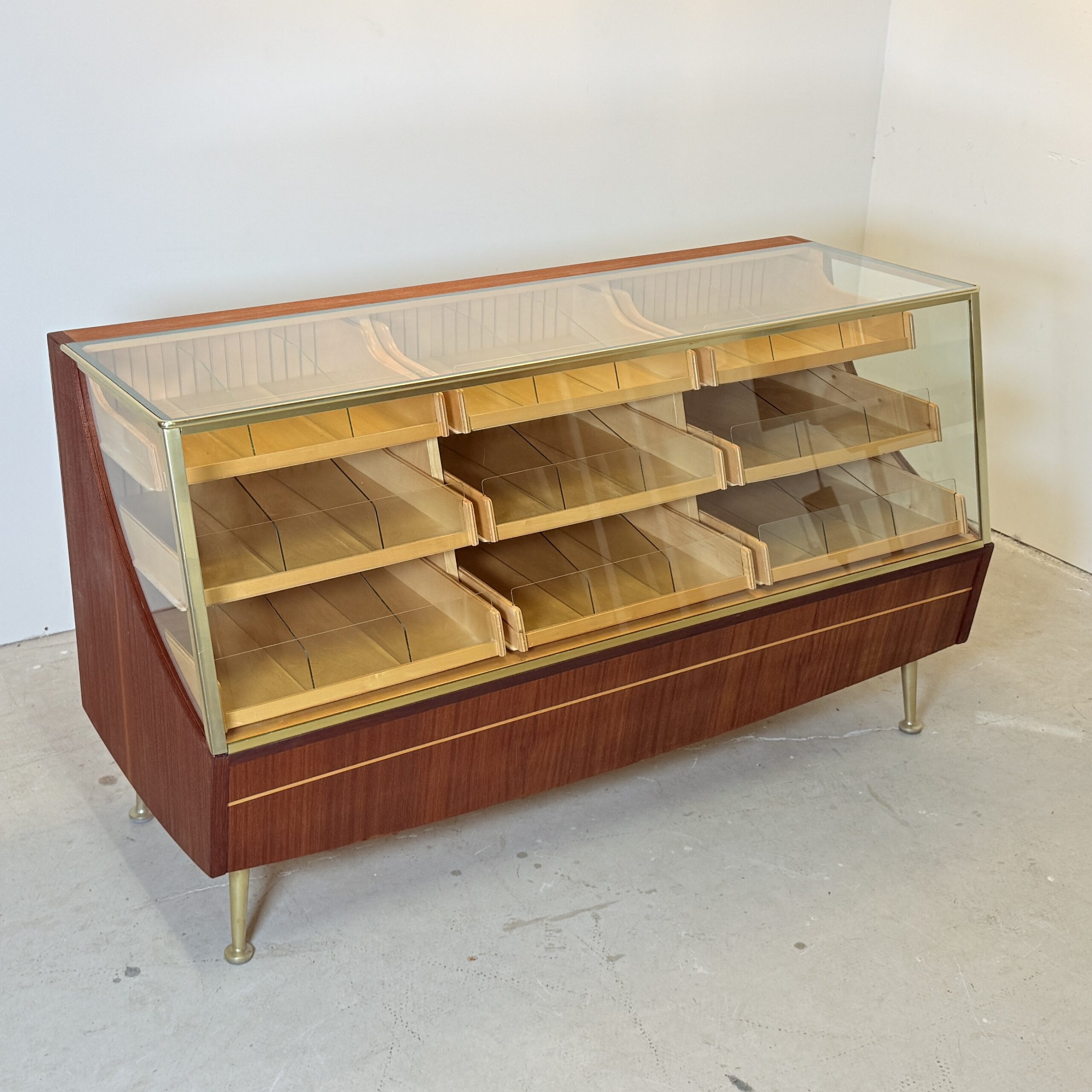 Vintage teak toonbank met 9 lades, A. Ahlström - Afbeelding 4