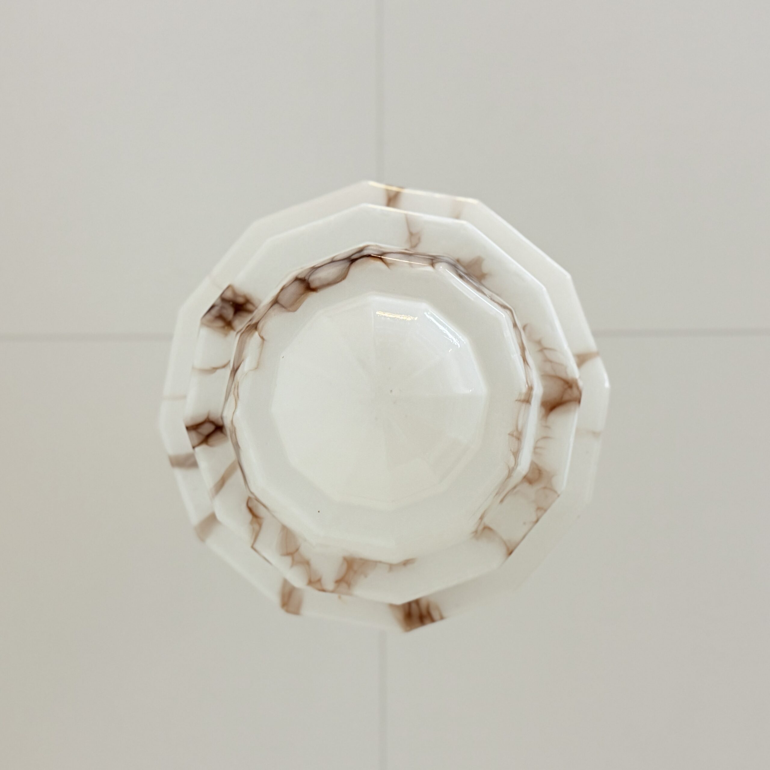 Art deco hanglamp met gemarmerd glazen kap - Afbeelding 5