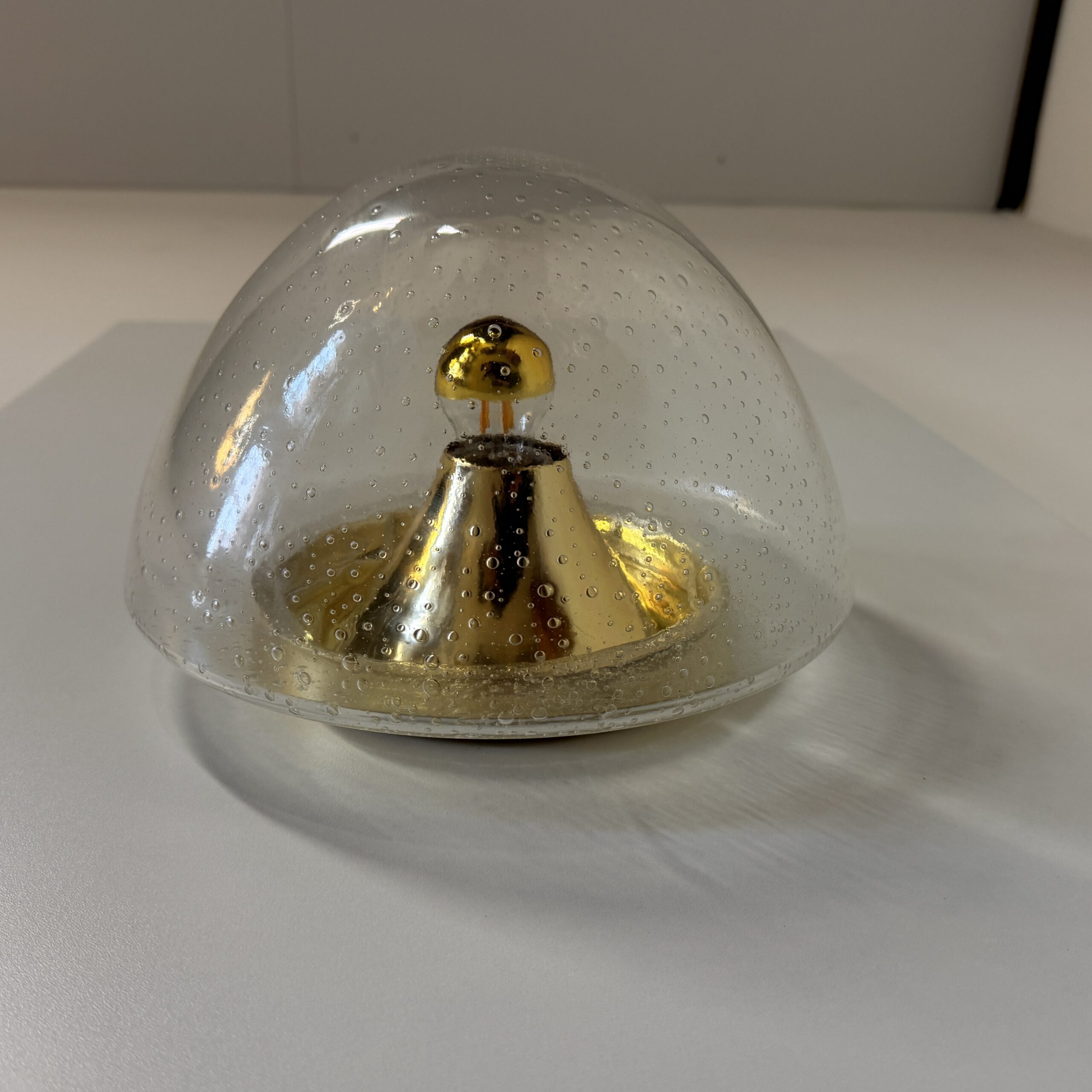 Hoffmeister bubble glass gouden plafond- of wandlamp - Afbeelding 5
