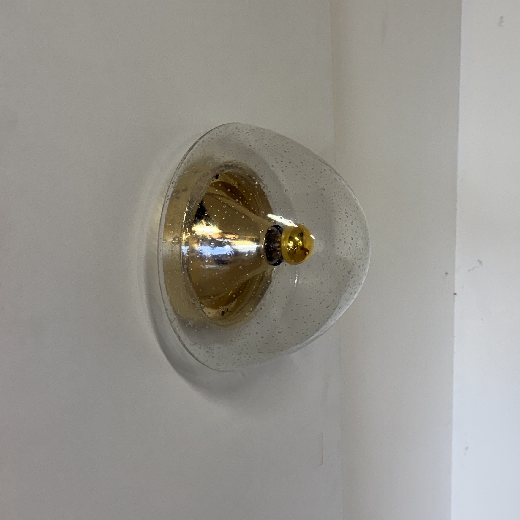 Hoffmeister bubble glass gouden plafond- of wandlamp - Afbeelding 7