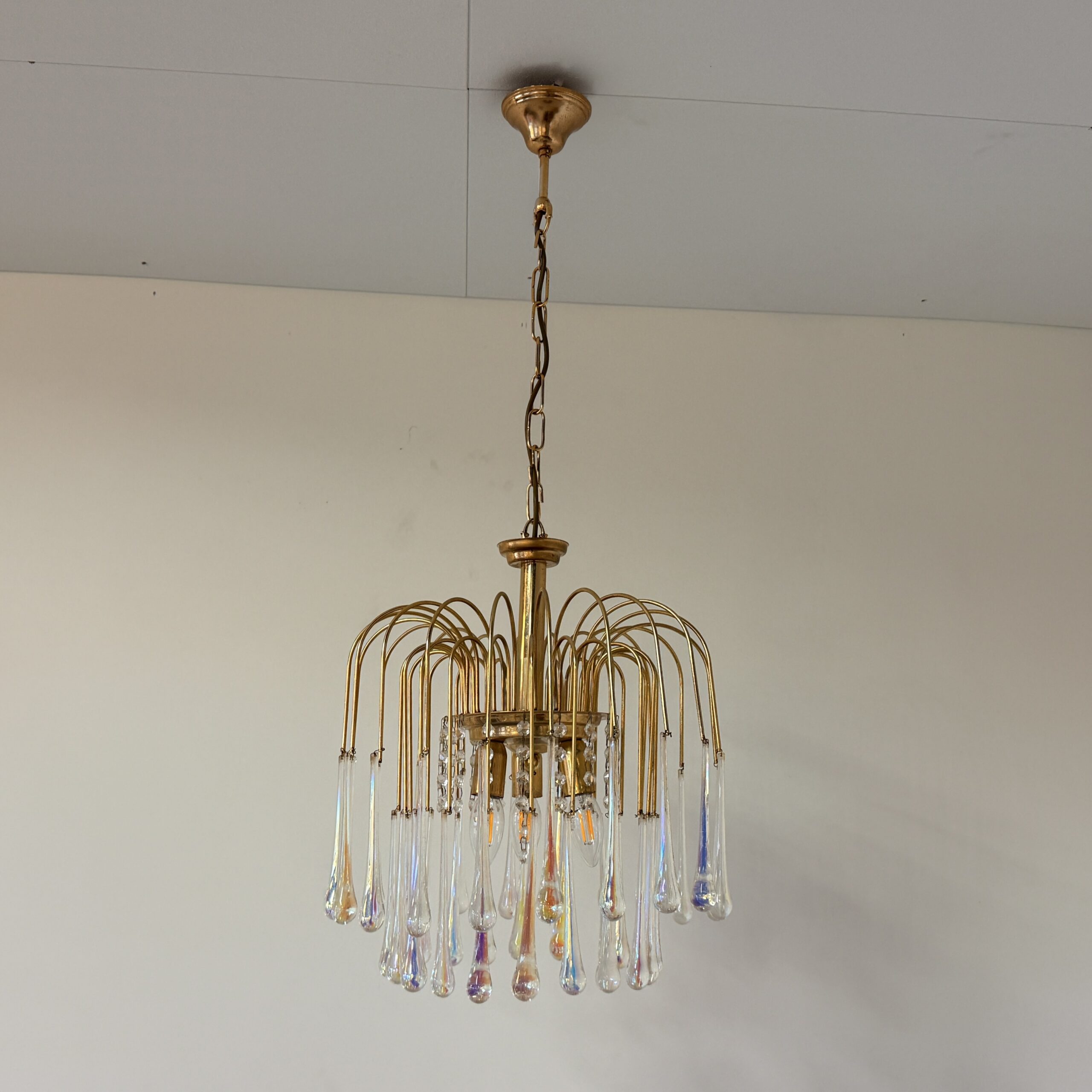 3-laags teardrop kroonluchter met helder muranoglas - Afbeelding 4