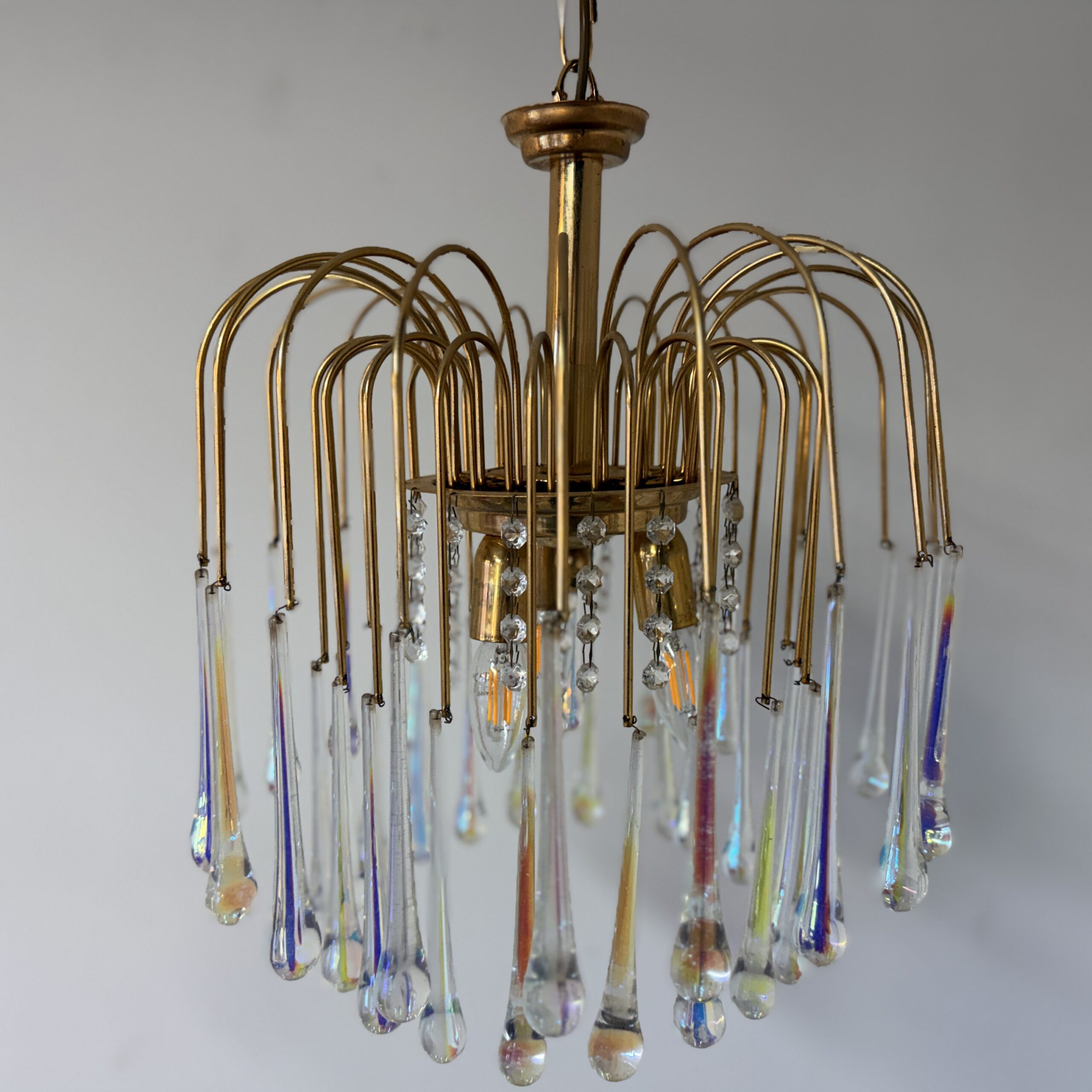 3-laags teardrop kroonluchter met helder muranoglas - Afbeelding 5