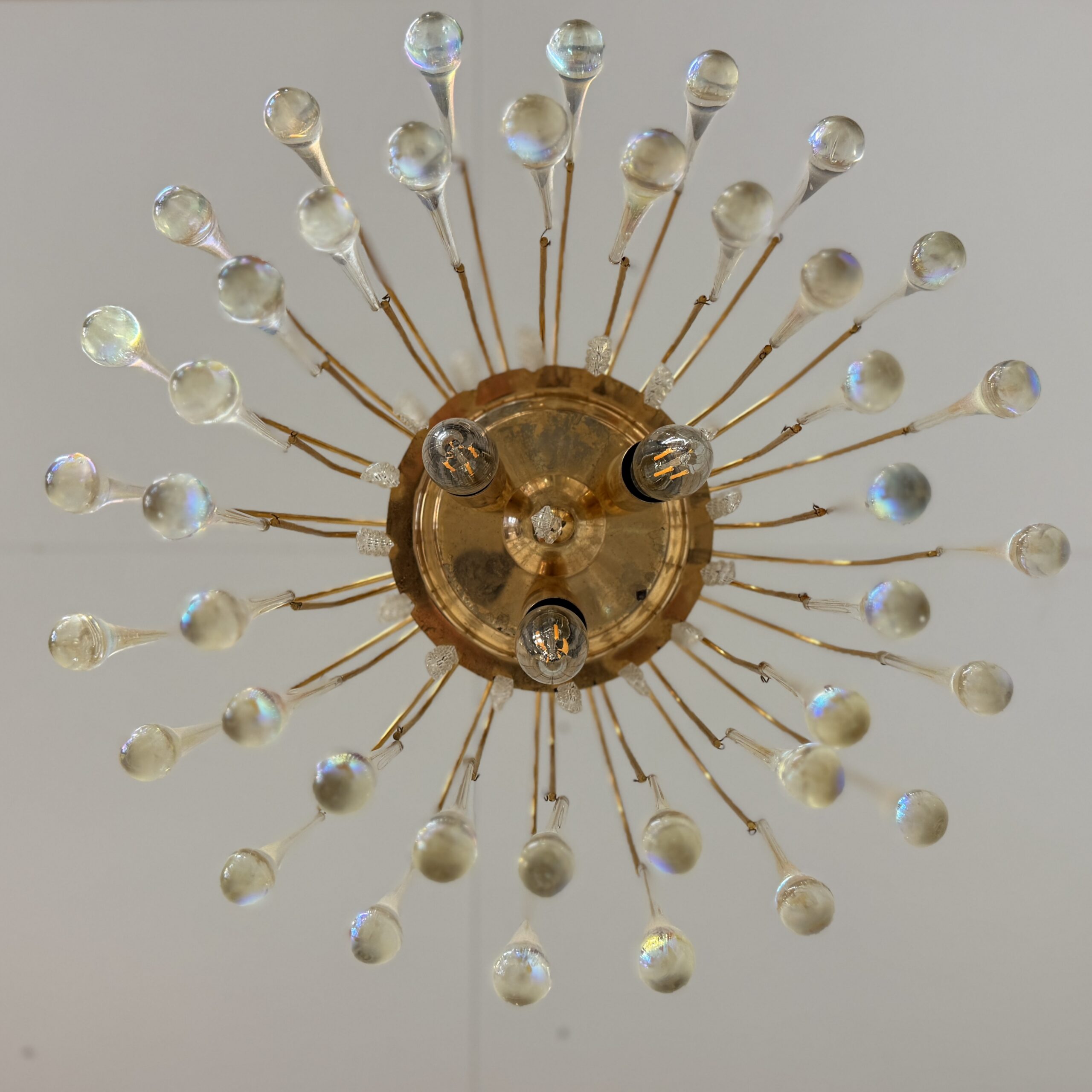 3-laags teardrop kroonluchter met helder muranoglas - Afbeelding 6