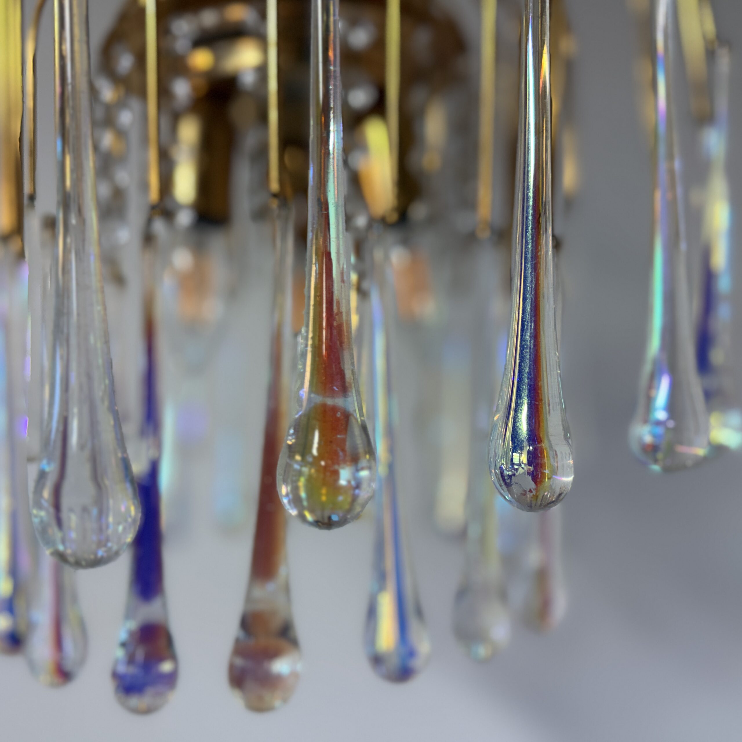 3-laags teardrop kroonluchter met helder muranoglas - Afbeelding 8