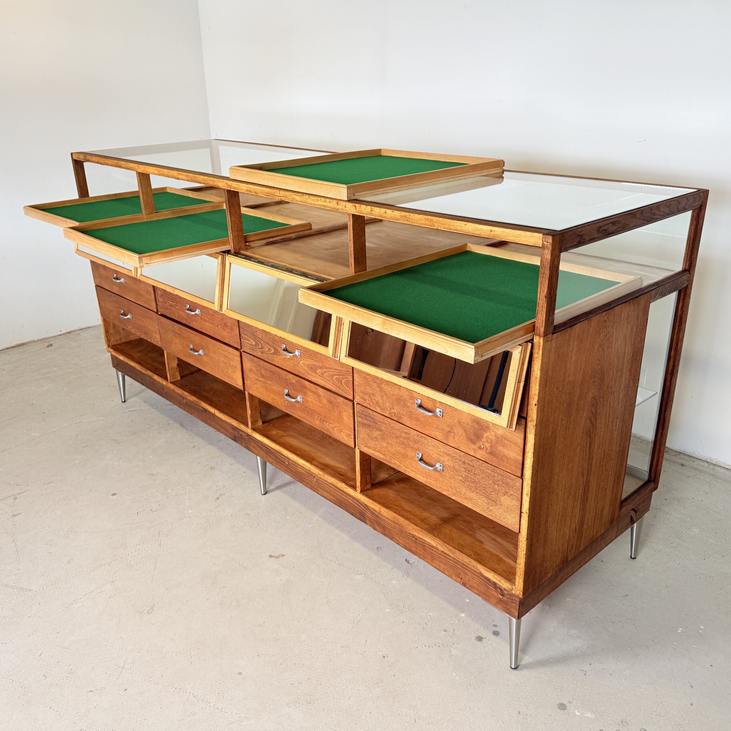 Vintage toonbank vitrine, Flemming’s Ladenmöbel - Afbeelding 10