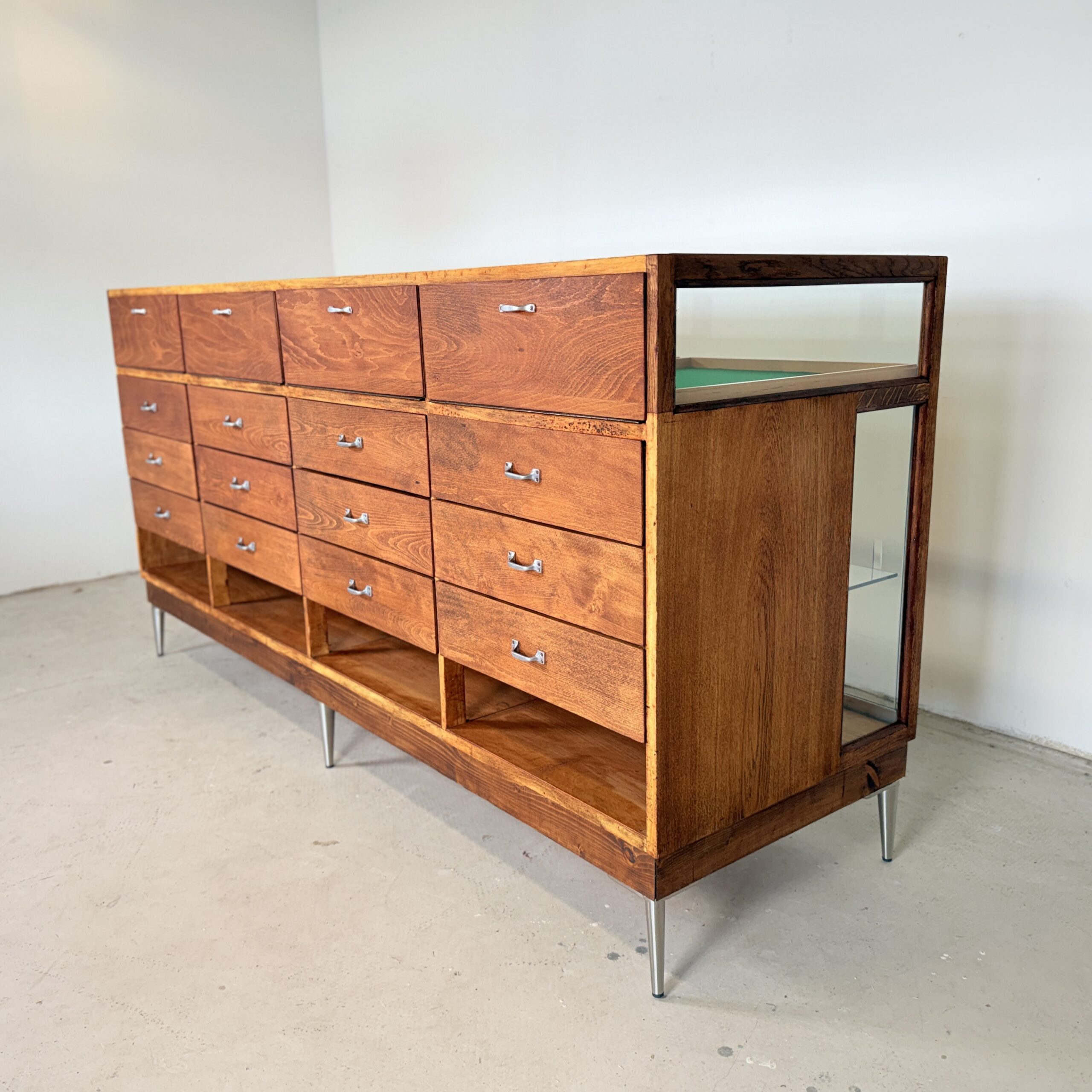 Vintage toonbank vitrine, Flemming’s Ladenmöbel - Afbeelding 7