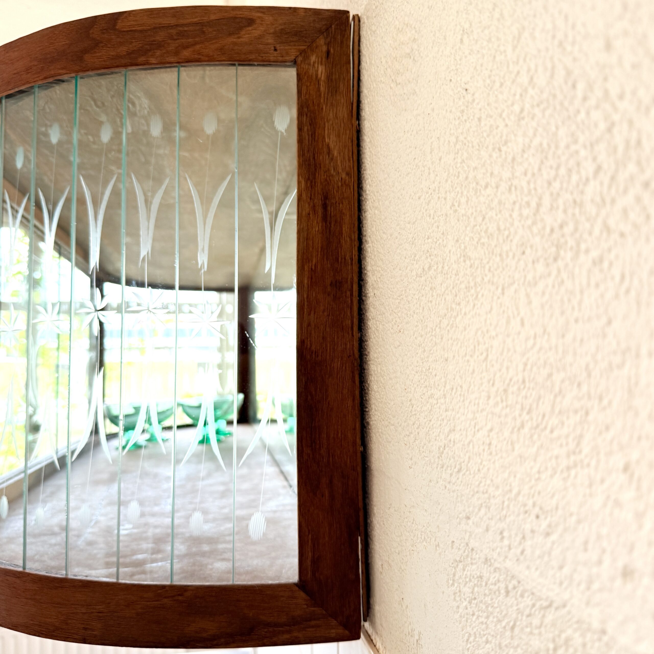 Art-deco stijl hangvitrine “Tulipe” met bloemgravure - Afbeelding 10