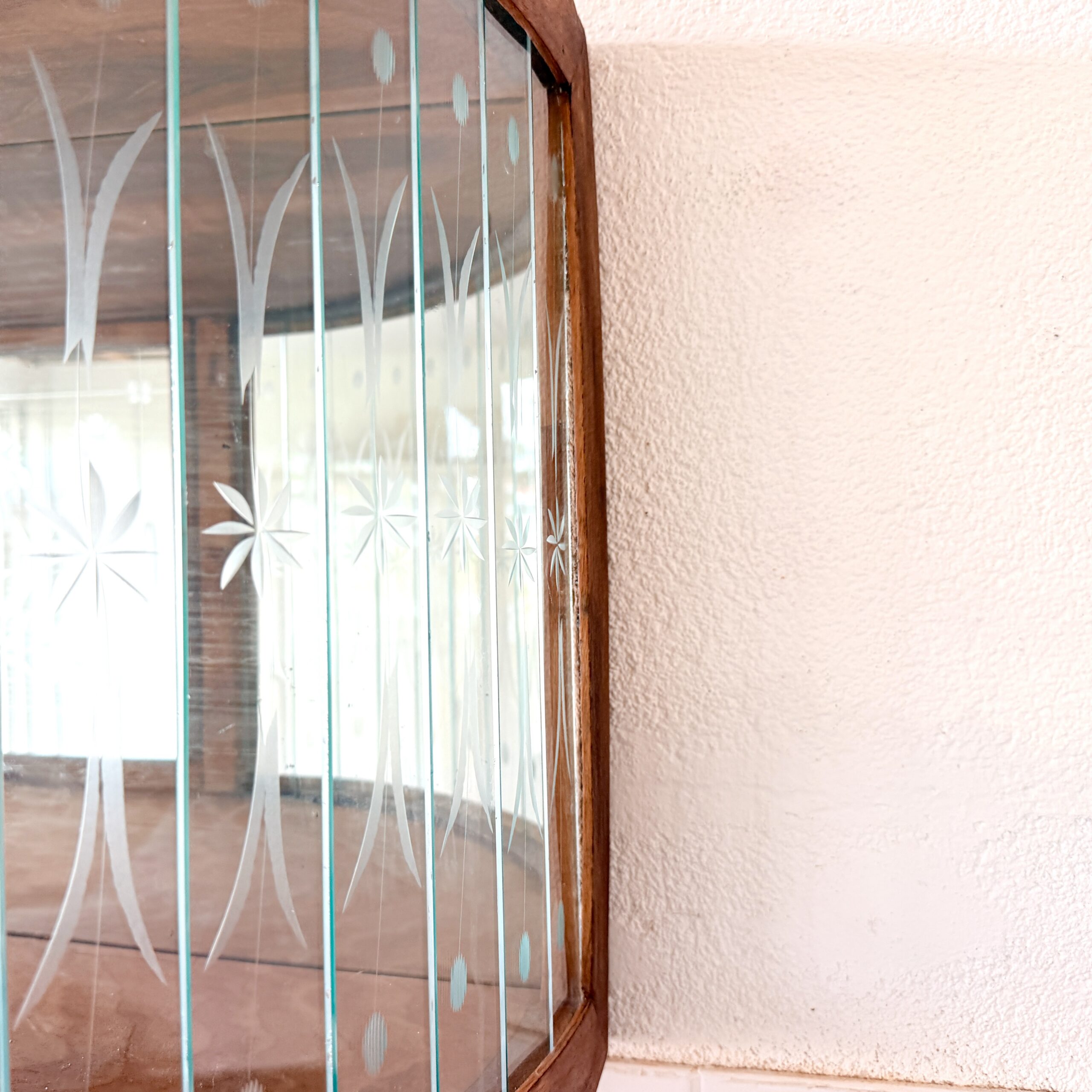 Art-deco stijl hangvitrine “Tulipe” met bloemgravure - Afbeelding 11