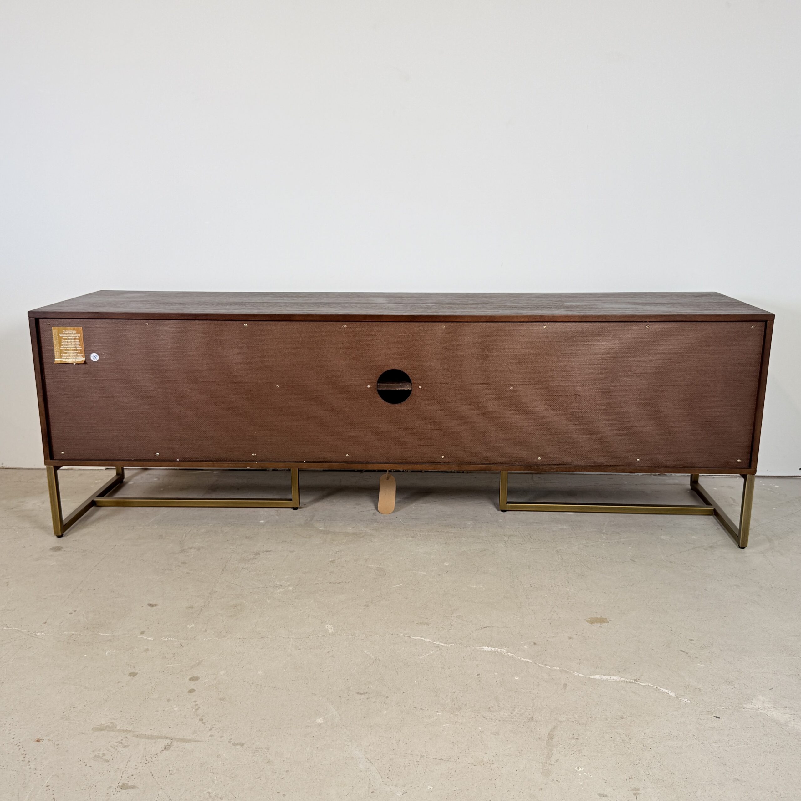 Dutchbone Class Dressoir TV-Meubel – Visgraat Acaciahout & Antiek Messing - Afbeelding 6