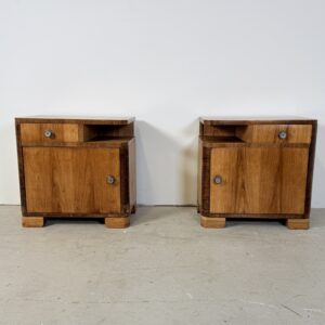 Set van Twee Art Deco Nachtkastjes, Streamline Design, Jaren '50