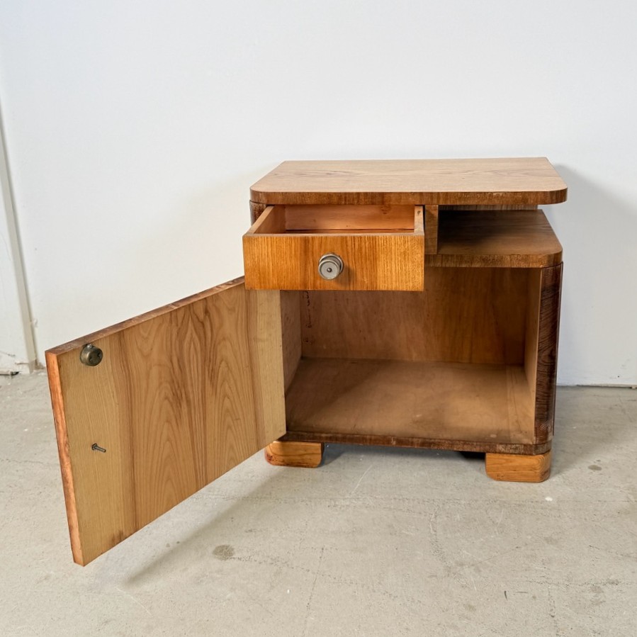 Set van Twee Art Deco Nachtkastjes, Streamline Design, Jaren '50 - Afbeelding 4