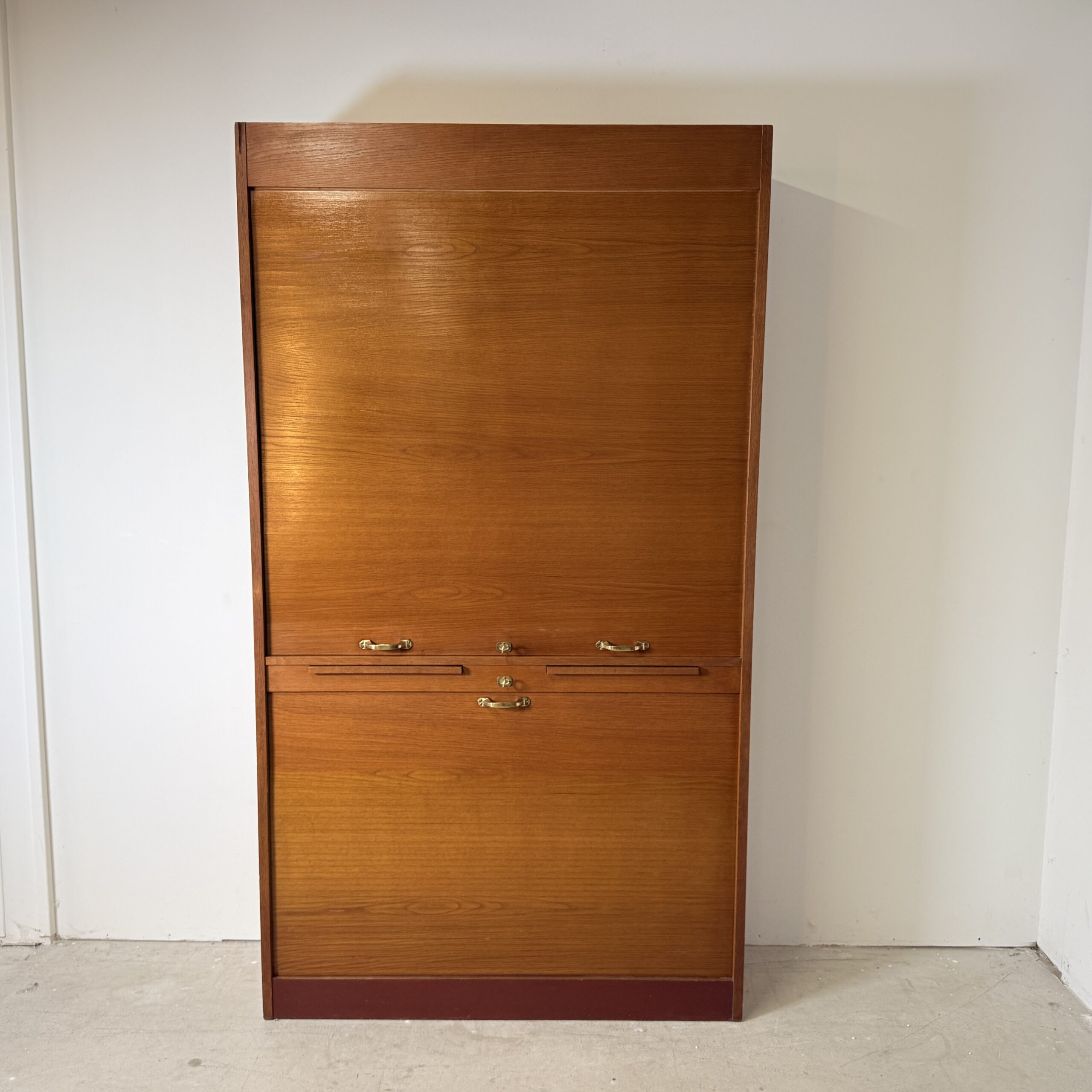 Vintage Eikenhouten Roldeurkast / Archiefkast - Mid-Century Modern - Duitsland Jaren '60 - Afbeelding 2