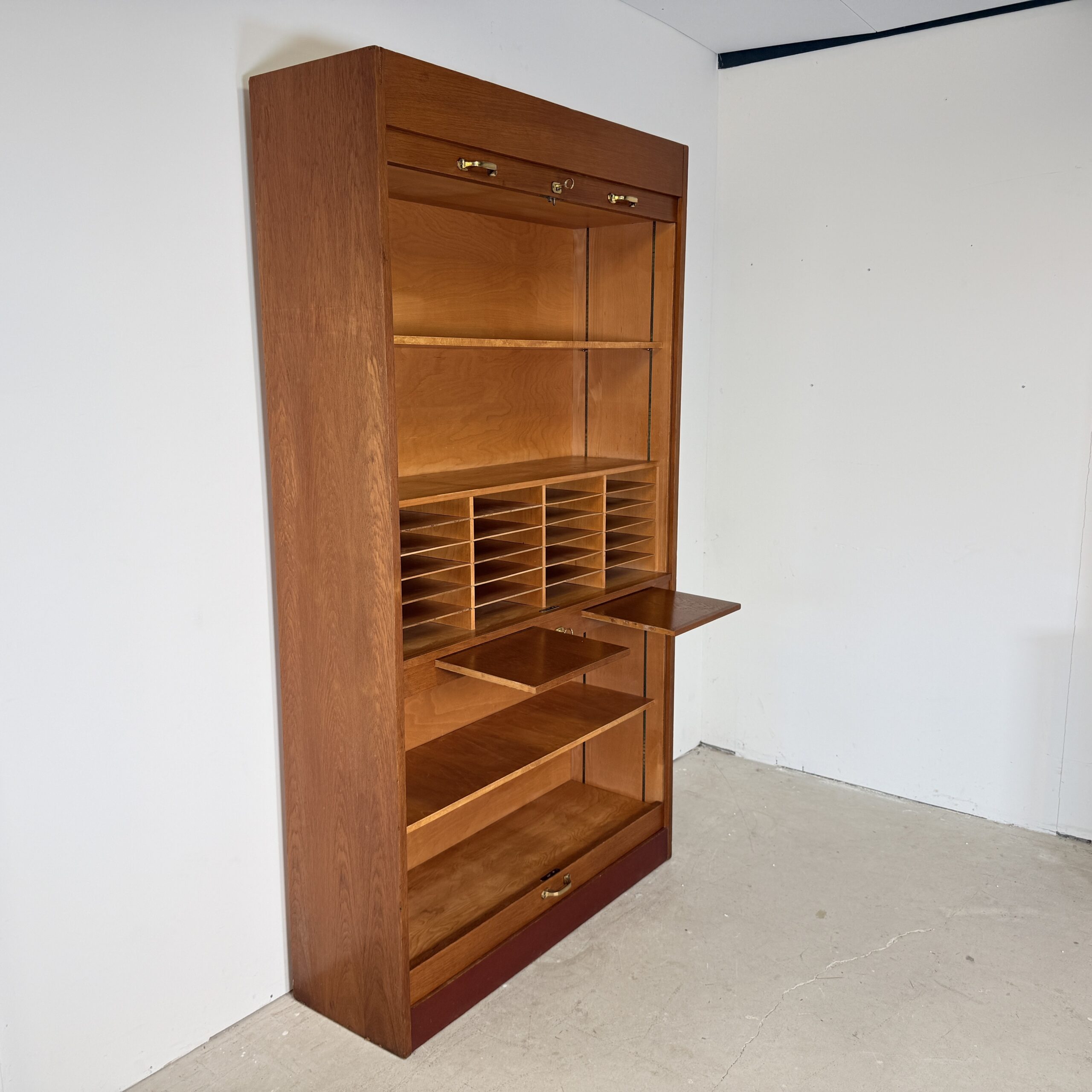 Vintage Eikenhouten Roldeurkast / Archiefkast - Mid-Century Modern - Duitsland Jaren '60 - Afbeelding 3
